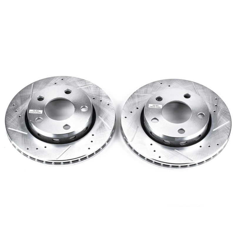 Audi S4 Brake Rotors (2) - Rear - PowerStop - Evolution Drilled & Slotted - `00-`02