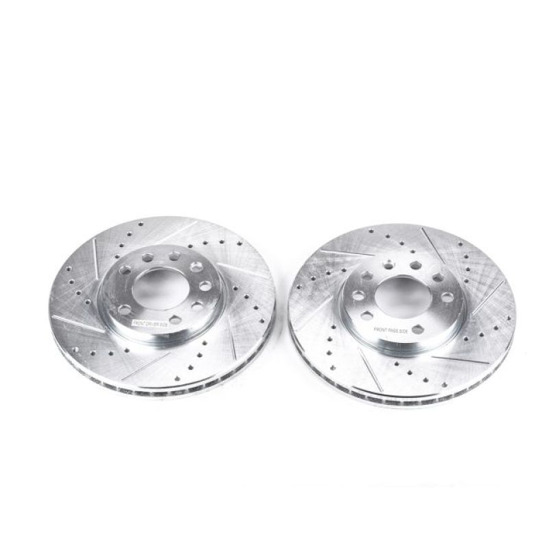 Saab 9-3 Brake Rotors (2) - Front - PowerStop - Evolution Drilled & Slotted - `03-`11