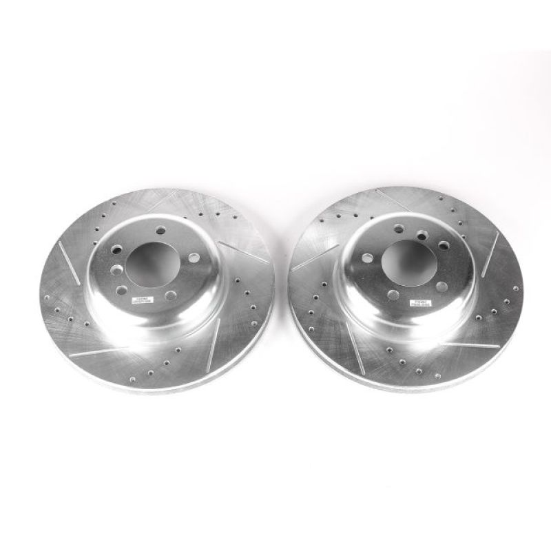 BMW 535i Brake Rotors (2) - Front - PowerStop - Evolution Drilled & Slotted - Silver - `08-`10 BMW 535i Brake Rotors (2) - Front - PowerStop - Evolution Drilled & Slotted - Silver - `08-`10