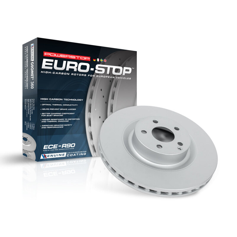 Porsche Boxster Brake Rotor (1) - Front Left - PowerStop - Evolution High Carbon Geomet Coated - `05-`08