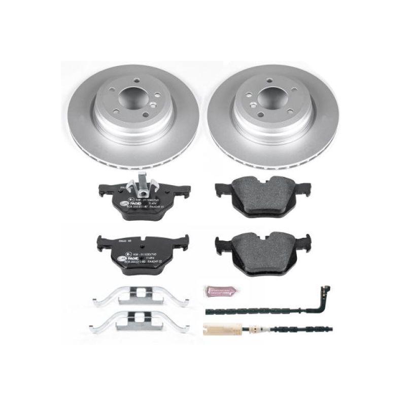 BMW 3 Series Brake Kit - Rear - PowerStop - Genuine Geomet Coated Rotors + ECE-R90 Certified Pads - 2006