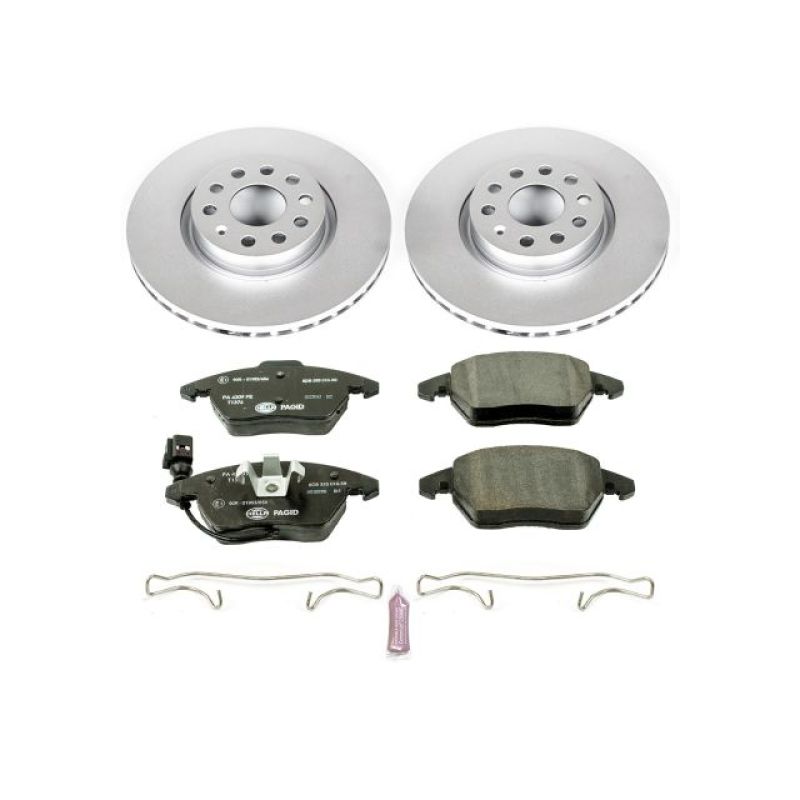 Audi A3 Brake Kit - Front - PowerStop - Genuine Geomet Coated Rotors + ECE-R90 Certified Pads - `06-`13 Audi A3 Brake Kit - Front - PowerStop - Genuine Geomet Coated Rotors + ECE-R90 Certified Pads - `06-`13