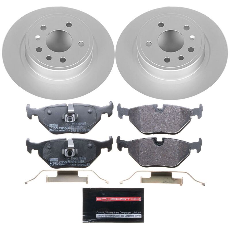 Saab 9-5 Brake Kit - Rear - PowerStop - Euro-Stop Rotors + ECE-R90 Pads - `99-`10