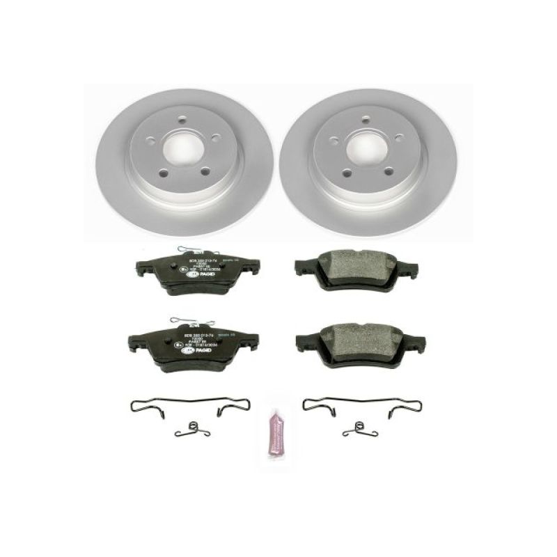 Volvo C30 Brake Kit - Rear - PowerStop - GEOMET Coated Rotors + ECE-R90 Certified Pads - `08-`13