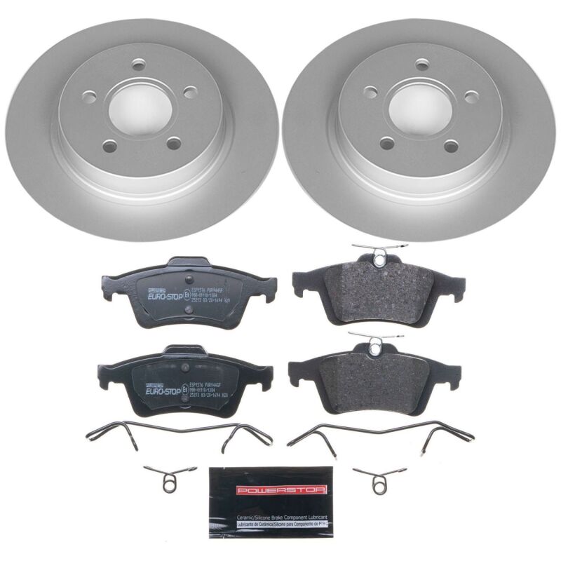 Volvo C30 Brake Kit - Rear - PowerStop - GEOMET Coated Rotors + ECE-R90 Certified Pads - `08-`13
