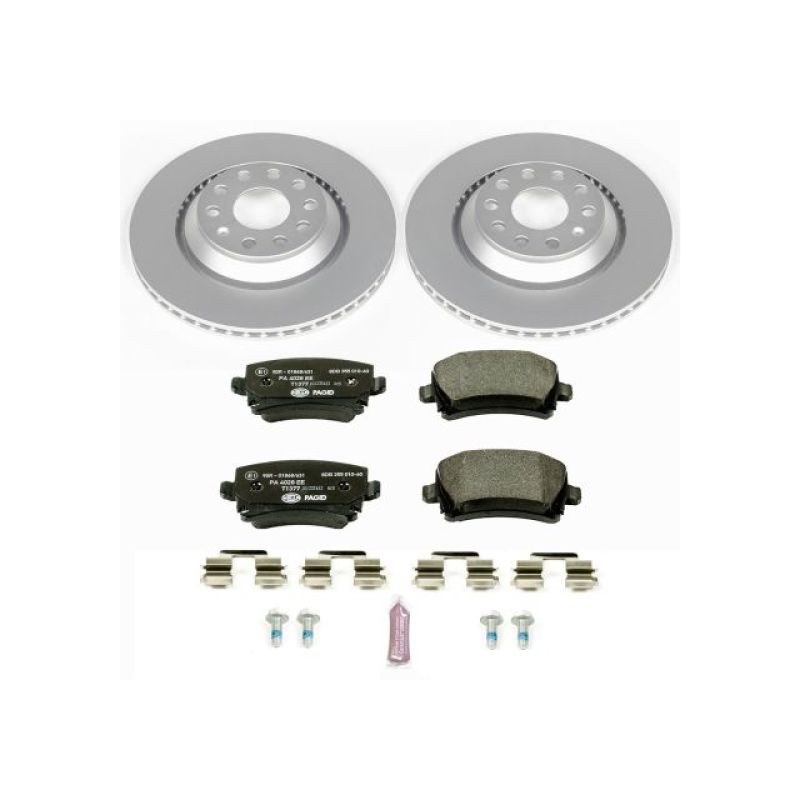 Volkswagen CC Brake Kit - Rear - PowerStop - Euro-Stop Kit: Genuine Geomet Coated Rotors + ECE-R90 Certified Pads - `09-`17