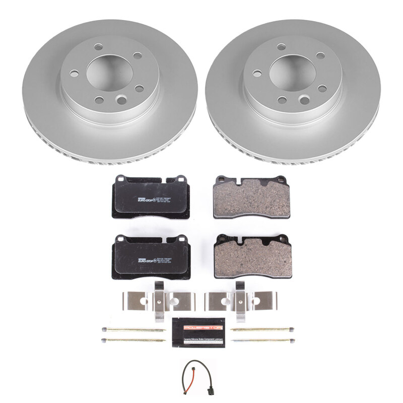 Volkswagen Touareg Brake Kit - Front - PowerStop - Genuine GEOMET Coated Rotors + ECE-R90 Certified Pads - `06-`17