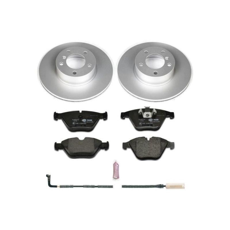 BMW 3 Series Brake Kit - Front - PowerStop - Genuine Geomet Coated Rotors + ECE-R90 Certified Pads - `09-`10