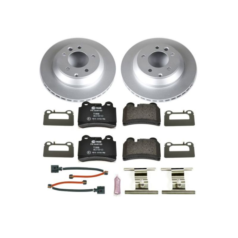 Volkswagen Touareg Brake Kit - Rear - PowerStop - Euro-Stop with Genuine Geomet Coated Rotors and ECE-R90 Certified Pads - 2006