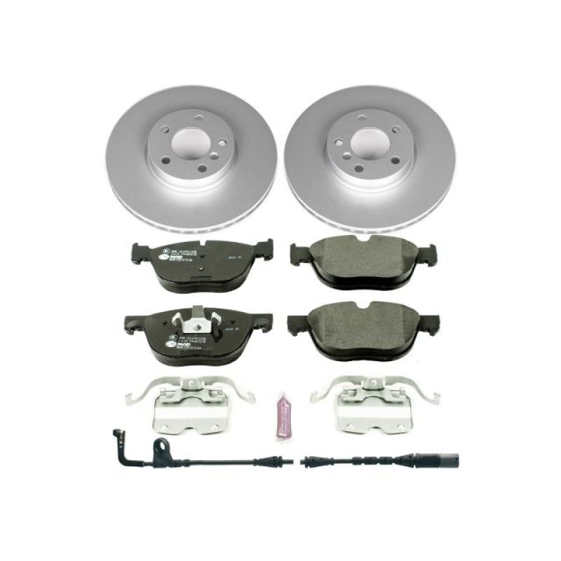 BMW X5 Brake Kit - Front - PowerStop - Genuine Geomet Coated Rotors + ECE-R90 Certified Pads + Hardware - `07-`10 BMW X5 Brake Kit - Front - PowerStop - Genuine Geomet Coated Rotors + ECE-R90 Certified Pads + Hardware - `07-`10