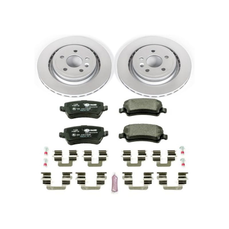Volvo S60 Brake Kit - Rear - PowerStop - Genuine Geomet Coated Rotors + ECE-R90 Certified Pads - `11-`18