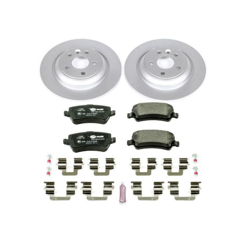 Volvo S60 Brake Kit - Rear - PowerStop - Geomet Coated Rotors + ECE-R90 Pads - `11-`18
