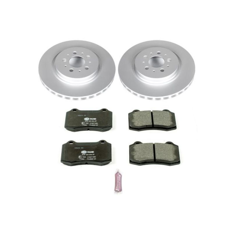 Volvo S60 Brake Kit - Rear - PowerStop - Genuine Geomet Coated Rotors + ECE-R90 Brake Pads - `04-`07