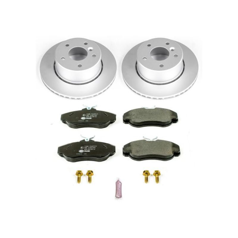 Land Rover Discovery Brake Kit - Front - PowerStop - Genuine Geomet Coated Rotors + ECE-R90 Brake Pads - `99-`04