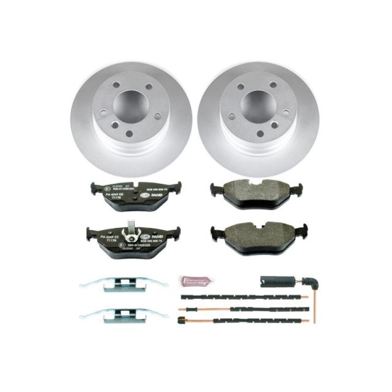 BMW Z4 Brake Kit - Rear - PowerStop - Geomet Coated Rotors + ECE-R90 Pads + Hardware - `03-`05