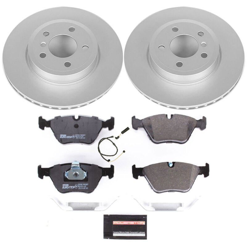 BMW X3 Brake Kit - Front - PowerStop - Genuine Geomet Coated Rotors + ECE-R90 Certified Pads - `04-`10 BMW X3 Brake Kit - Front - PowerStop - Genuine Geomet Coated Rotors + ECE-R90 Certified Pads - `04-`10