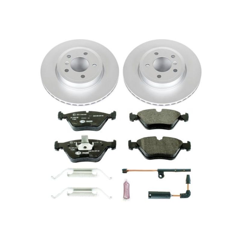BMW X3 Brake Kit - Front - PowerStop - Genuine Geomet Coated Rotors + ECE-R90 Certified Pads - `04-`10