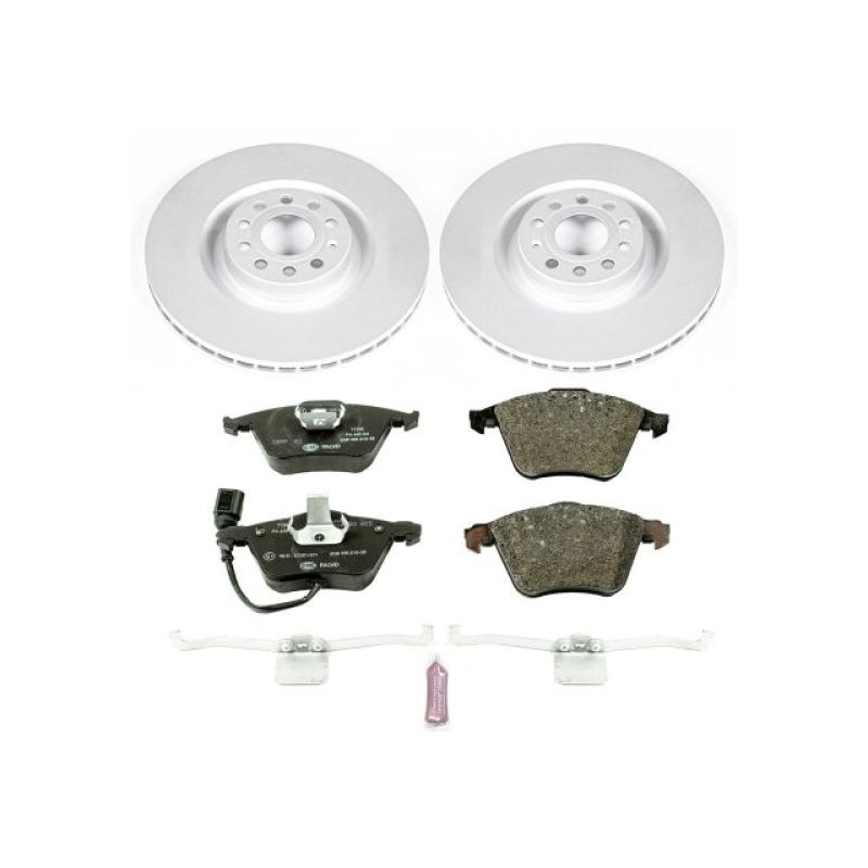 Volkswagen CC Brake Kit - Front - PowerStop - Geomet Coated Rotors + ECE-R90 Certified Pads - `09-`11