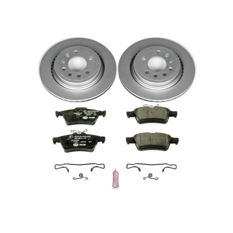 Saab 9-3 Brake Kit - Rear - PowerStop - Genuine Geomet Coated Rotors + ECE-R90 Brake Pads - `08-`11