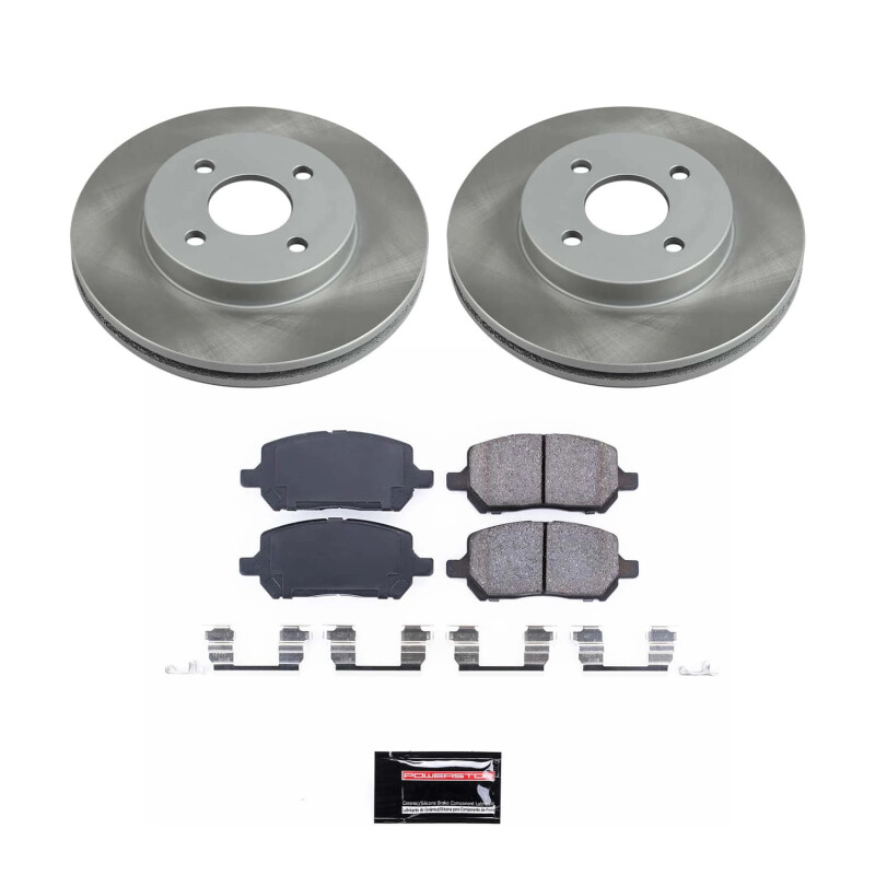BMW X5 Brake Kit - Front + Rear - PowerStop - Euro-Stop High-Carbon Coated Rotors + ECE-R90 Brake Pads - `04-`06