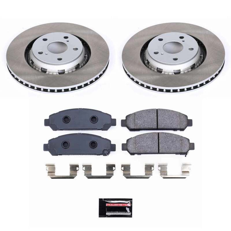 BMW 330i Brake Kit - Front + Rear - PowerStop - Euro-Stop High-Carbon Coated Rotors + ECE-R90 Brake Pads - `01-`05