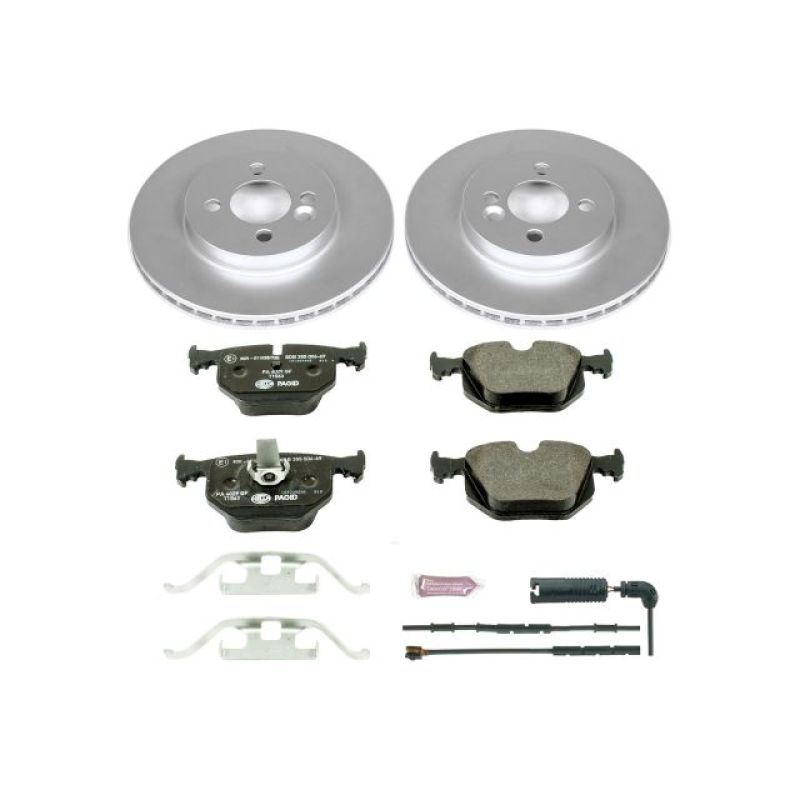 BMW 3 Series Brake Kit - Rear - PowerStop - Genuine Geomet Coated Rotors + ECE-R90 Certified Pads + Hardware - `01-`06