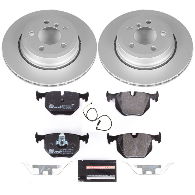 BMW X3 Brake Kit - Rear - PowerStop - Genuine Geomet Coated Rotors + ECE-R90 Brake Pads - `04-`10