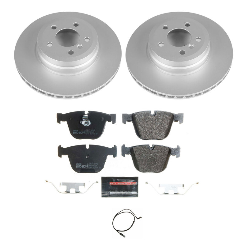 BMW X6 Brake Kit - Rear - PowerStop - Genuine Geomet Coated Rotors + ECE-R90 Certified Pads - `08-`10