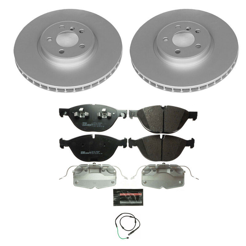 BMW X5 Brake Kit - Front - PowerStop - Euro-Stop Genuine Geomet Coated Rotors + ECE-R90 Certified Pads - `11-`18 BMW X5 Brake Kit - Front - PowerStop - Euro-Stop Genuine Geomet Coated Rotors + ECE-R90 Certified Pads - `11-`18