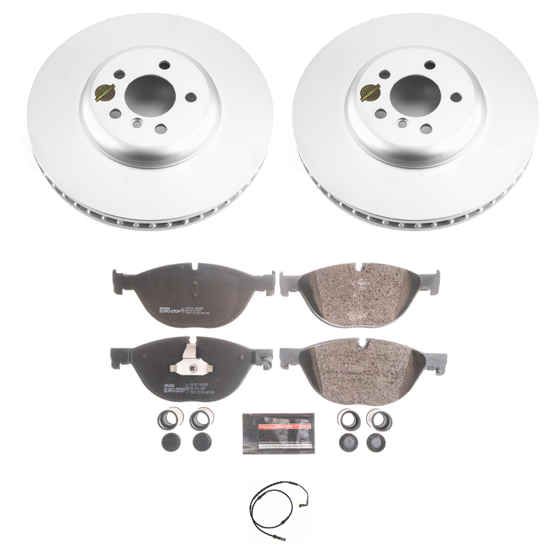 BMW 7 Series Brake Kit - Front - PowerStop - Genuine Geomet Coated Rotors + ECE-R90 Brake Pads - `09-`10 BMW 7 Series Brake Kit - Front - PowerStop - Genuine Geomet Coated Rotors + ECE-R90 Brake Pads - `09-`10