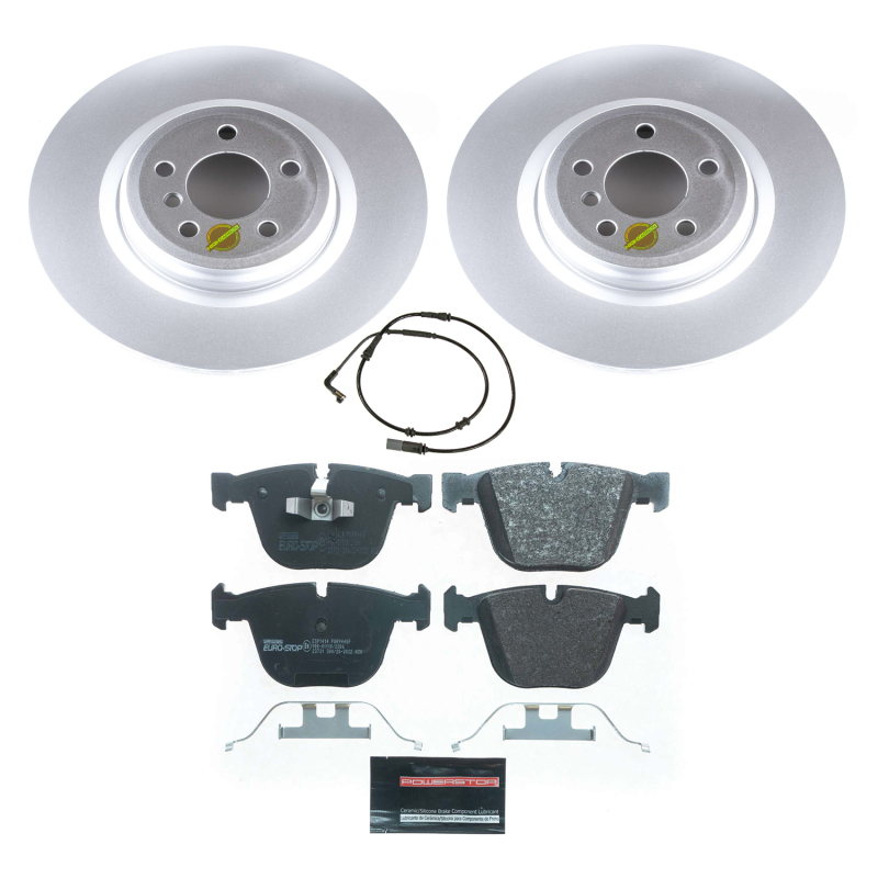 BMW 7 Series Brake Kit - Rear - PowerStop - Genuine Geomet Coated Rotors, ECE-R90 Certified Pads with Hardware - `09-`10 BMW 7 Series Brake Kit - Rear - PowerStop - Genuine Geomet Coated Rotors, ECE-R90 Certified Pads with Hardware - `09-`10