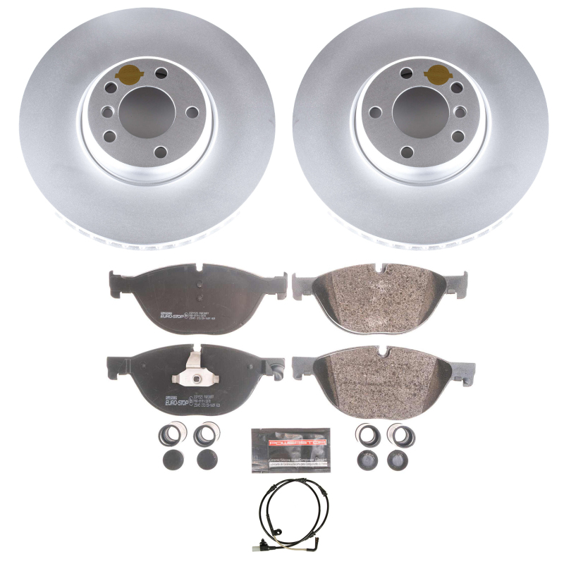 BMW 6 Series Brake Kit - Front - PowerStop - Genuine GeoMet Coated Rotors + ECE-R90 Brake Pads + Hardware Kit - `12-`18 BMW 6 Series Brake Kit - Front - PowerStop - Genuine GeoMet Coated Rotors + ECE-R90 Brake Pads + Hardware Kit - `12-`18