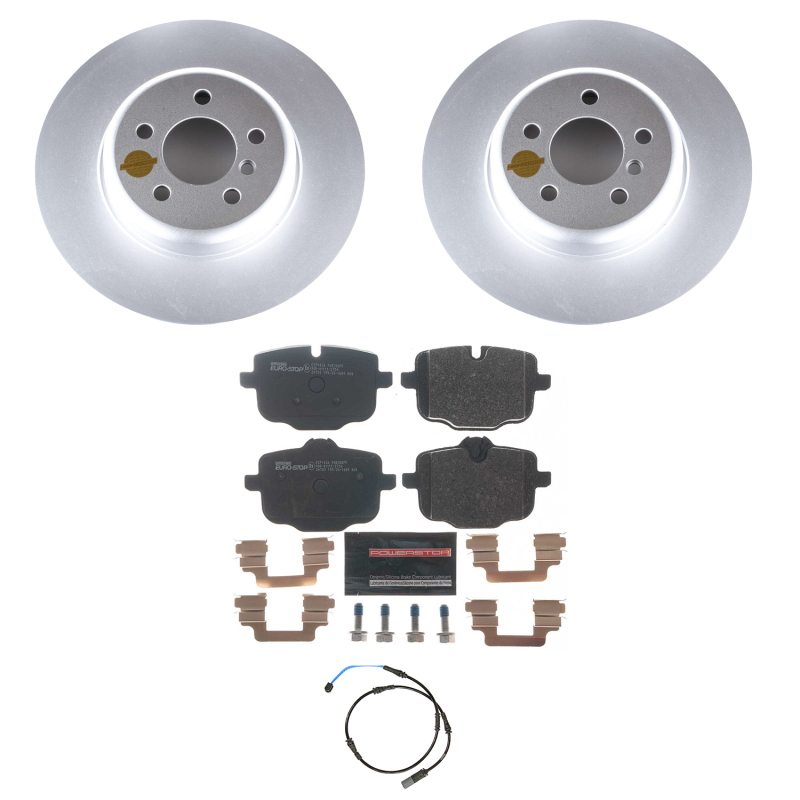 BMW 5 Series Brake Kit - Rear - PowerStop - Genuine Geomet Coated Rotors + ECE-R90 Certified Pads - `11-`16