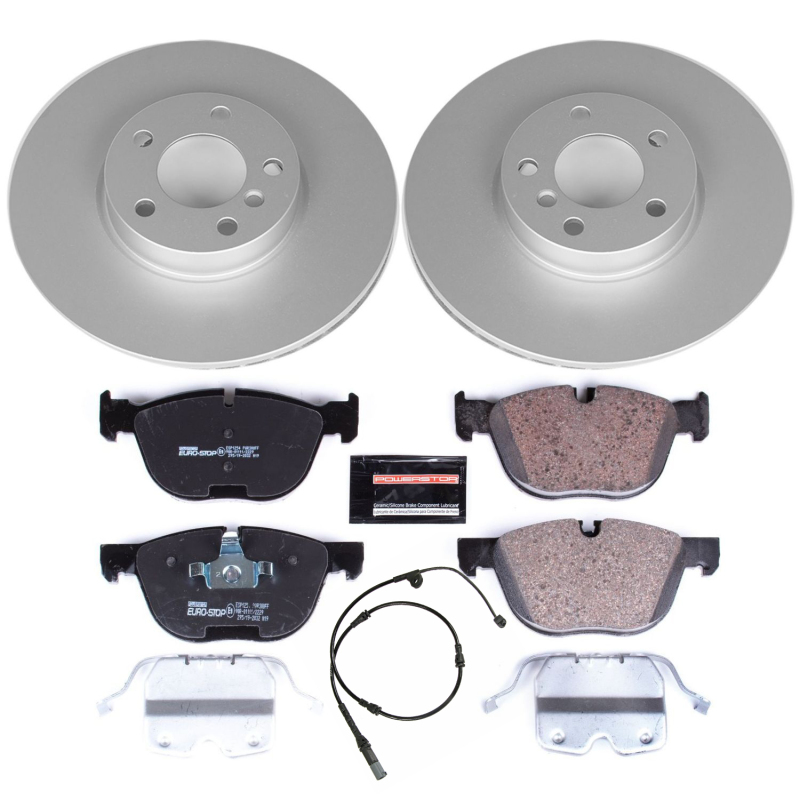 BMW X6 Brake Kit - Front - PowerStop - Genuine Geomet Coated Rotors + ECE-R90 Certified Pads - `11-`19