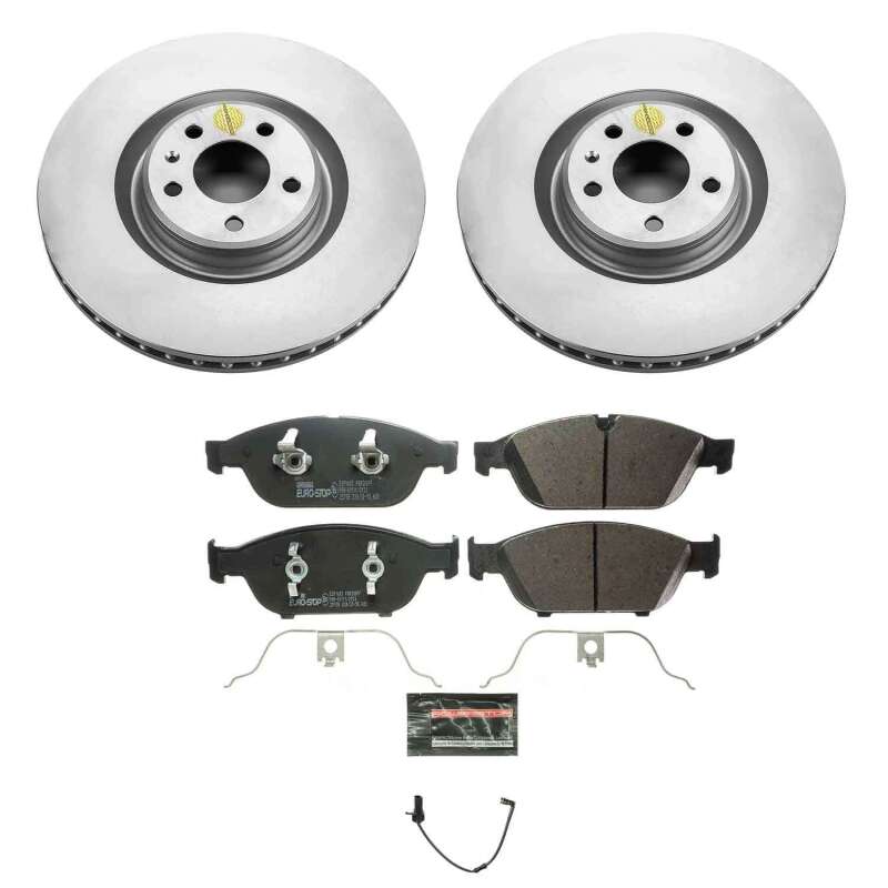 Audi A6 Brake Kit - Front - PowerStop - Genuine Geomet Coated Rotors + ECE-R90 Brake Pads - `17-`18 Audi A6 Brake Kit - Front - PowerStop - Genuine Geomet Coated Rotors + ECE-R90 Brake Pads - `17-`18