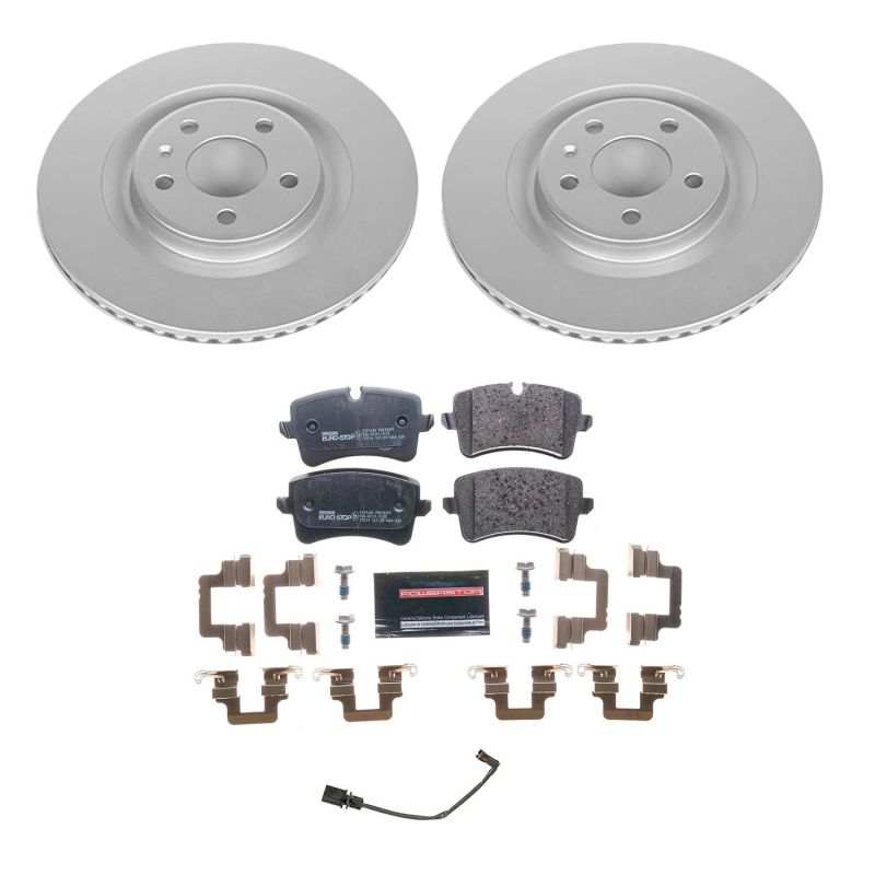 Audi A6 Brake Kit - Rear - PowerStop - Genuine Geomet Rotors + ECE-R90 Pads - `14-`18