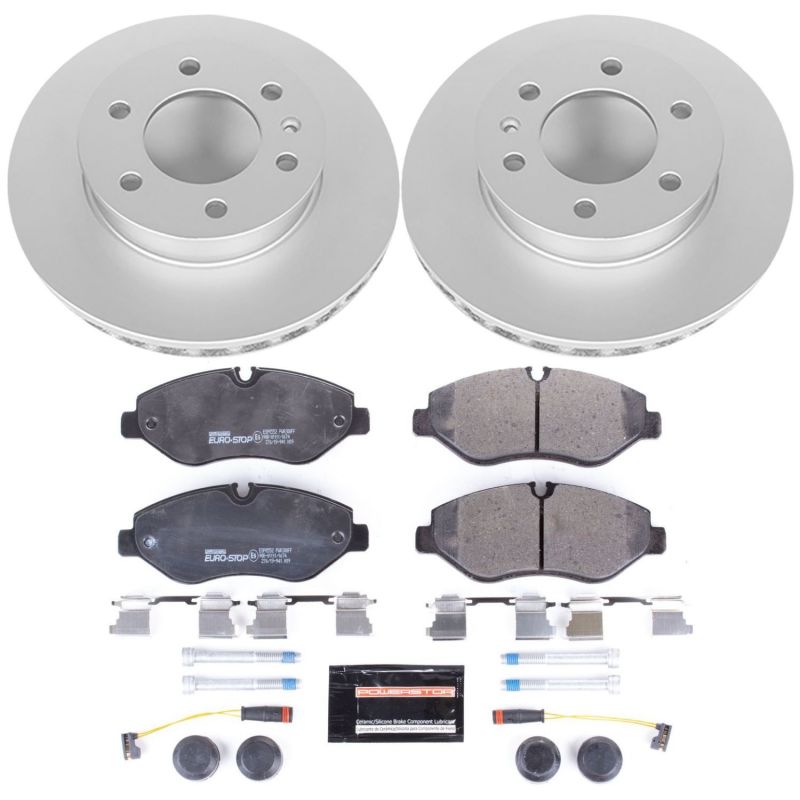 Dodge Sprinter 2500 Brake Kit - Front - PowerStop - Genuine Geomet Coated Rotors + ECE-R90 Certified Pads - `07-`09