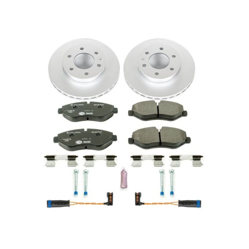 Dodge Sprinter 2500 Brake Kit - Front - PowerStop - Genuine Geomet Coated Rotors + ECE-R90 Certified Pads - `07-`09