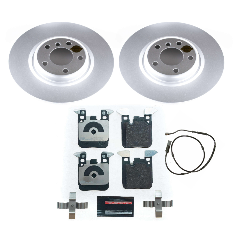 BMW 3 Series Brake Kit - Rear - PowerStop - Genuine Geomet Coated Rotors + ECE-R90 Certified Pads - `12-`15