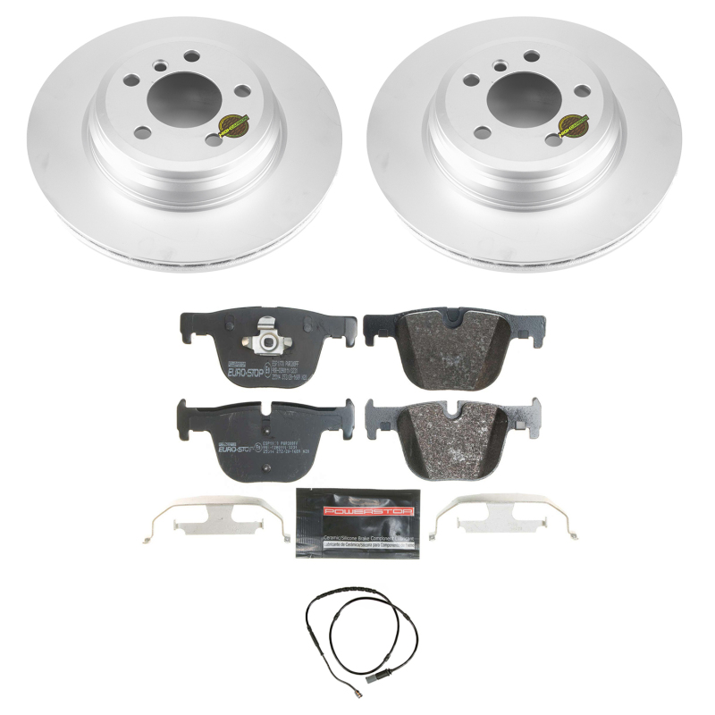 BMW ActiveHybrid 3 Brake Kit - Rear - PowerStop - Genuine Geomet Coated Rotors + ECE-R90 Certified Pads - `13-`15 BMW ActiveHybrid 3 Brake Kit - Rear - PowerStop - Genuine Geomet Coated Rotors + ECE-R90 Certified Pads - `13-`15