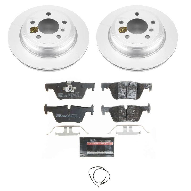 BMW 3 Series Brake Kit - Rear - PowerStop - Genuine Geomet Coated Rotors + ECE-R90 Certified Pads - `13-`18