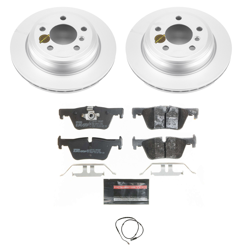 BMW 3 Series Brake Kit - Rear - PowerStop - Genuine Geomet Coated Rotors + ECE-R90 Certified Pads - `13-`18