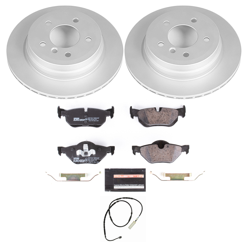 BMW X1 Brake Kit - Rear - PowerStop - Genuine Geomet Coated Rotors + ECE-R90 Certified Pads - `13-`15