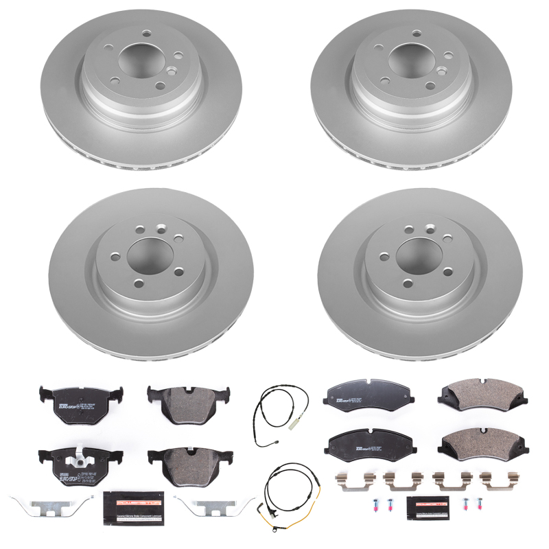 BMW X1 Brake Kit - Rear - PowerStop - Genuine Geomet Coated Rotors + ECE-R90 Certified Pads - `13-`15