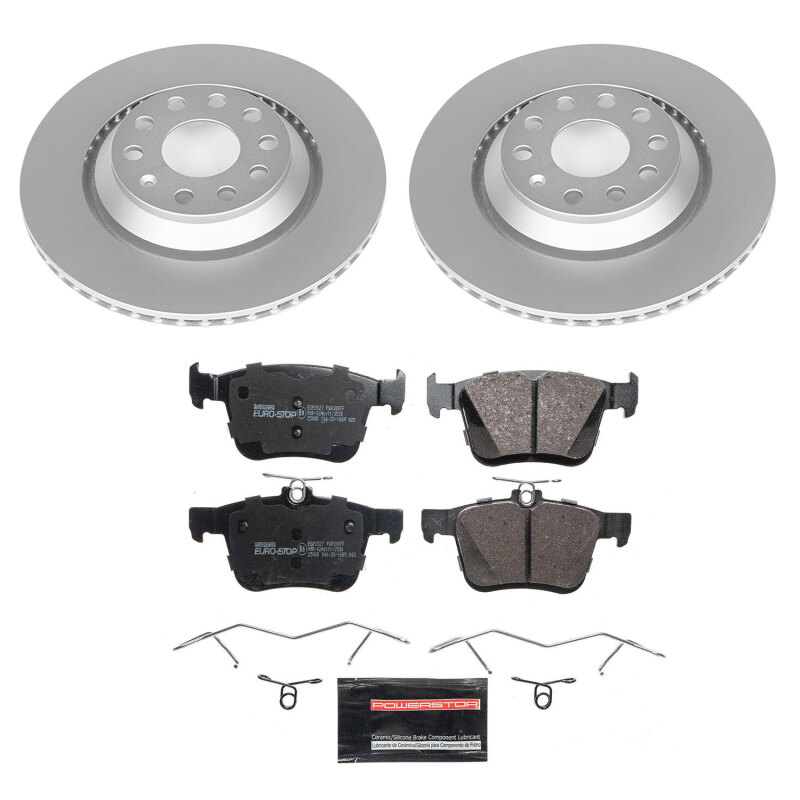 Audi A3 Quattro Brake Kit - Rear - PowerStop - Genuine Geomet Coated Rotors + ECE-R90 Brake Pads - 2019 Audi A3 Quattro Brake Kit - Rear - PowerStop - Genuine Geomet Coated Rotors + ECE-R90 Brake Pads - 2019