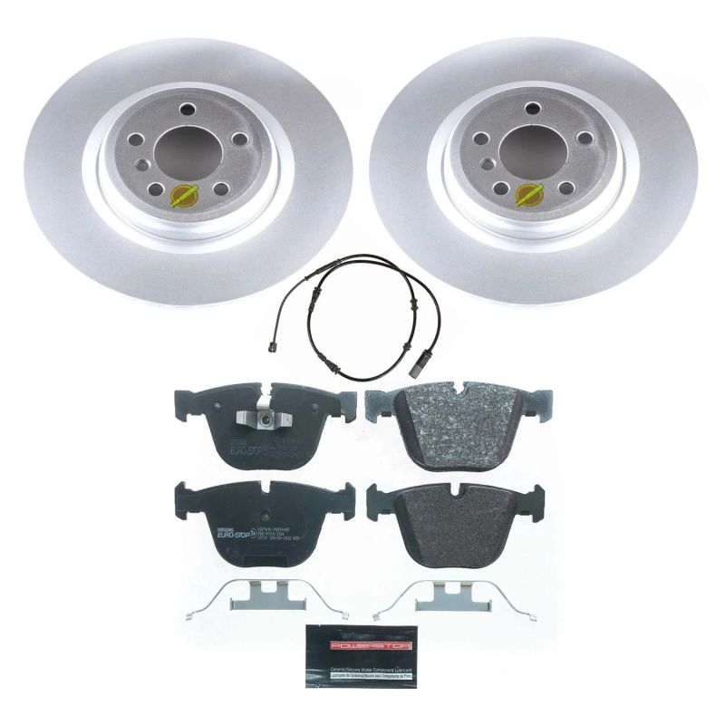 BMW Alpina B7 Brake Kit - Rear - PowerStop - Genuine Geomet Coated Rotors + ECE-R90 Certified Pads - `11-`15