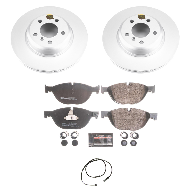 BMW 528 Brake Kit - Front - PowerStop - Genuine Geomet Coated Rotors + ECE-R90 Certified Pads + Hardware Kit - `12-`13 BMW 528 Brake Kit - Front - PowerStop - Genuine Geomet Coated Rotors + ECE-R90 Certified Pads + Hardware Kit - `12-`13
