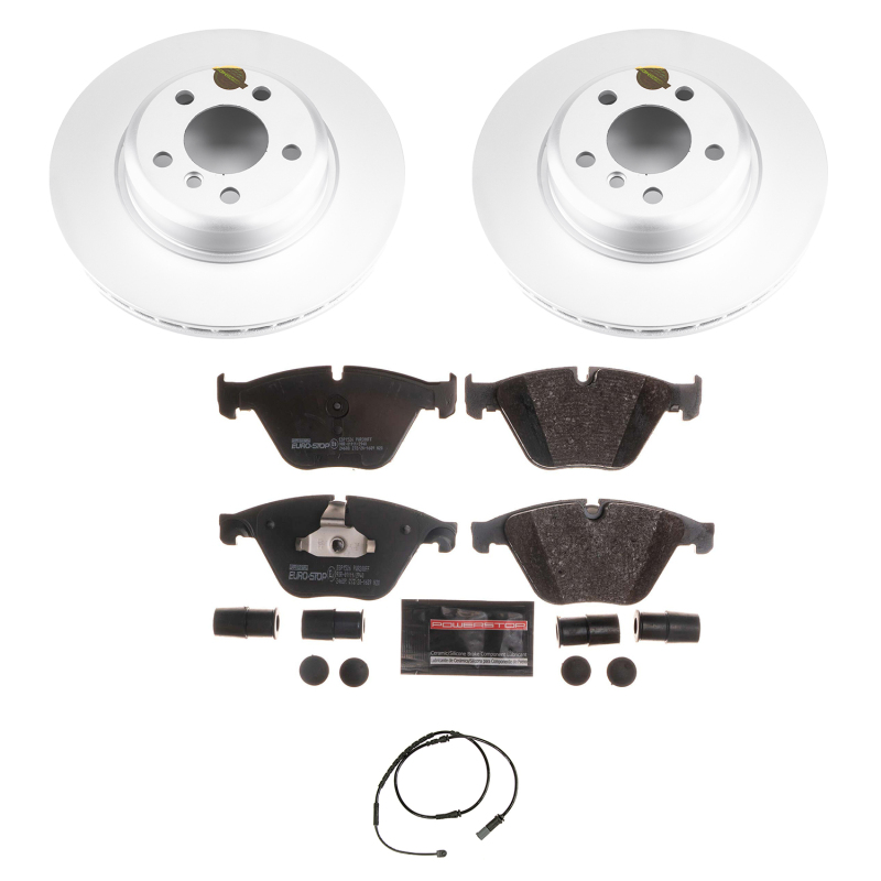 BMW 528 Brake Kit - Front - PowerStop - Genuine Geomet Coated Rotors + ECE-R90 Brake Pads + Hardware Kit - `14-`16 BMW 528 Brake Kit - Front - PowerStop - Genuine Geomet Coated Rotors + ECE-R90 Brake Pads + Hardware Kit - `14-`16
