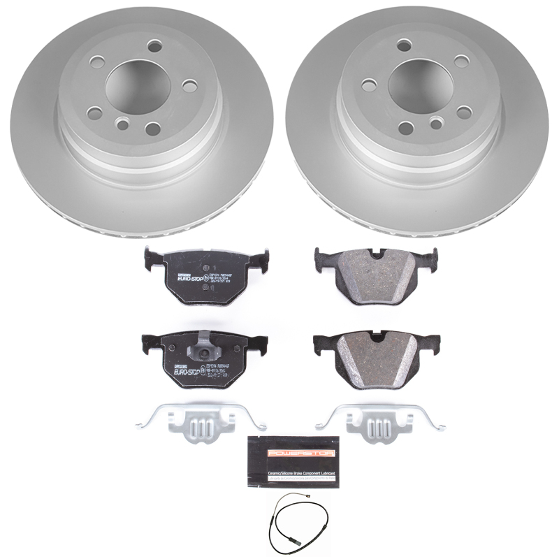 BMW X5 Brake Kit - Rear - PowerStop - Genuine Geomet Coated Rotors + ECE-R90 Certified Pads - `11-`18 BMW X5 Brake Kit - Rear - PowerStop - Genuine Geomet Coated Rotors + ECE-R90 Certified Pads - `11-`18
