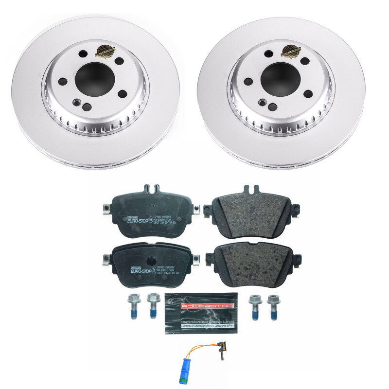 Mercedes-Benz E300 Brake Kit - Rear - PowerStop - Genuine Geomet Coated Rotors + ECE-R90 Brake Pads - `17-`19 Mercedes-Benz E300 Brake Kit - Rear - PowerStop - Genuine Geomet Coated Rotors + ECE-R90 Brake Pads - `17-`19